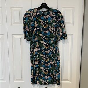 Maje Botanical Print Midi Dress - Blue and Green